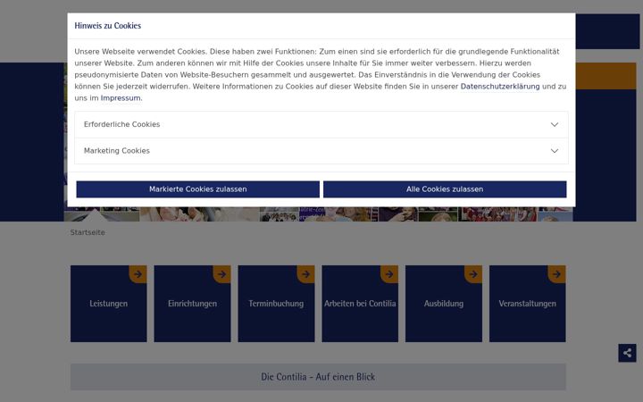 Screenshot of contilia.de