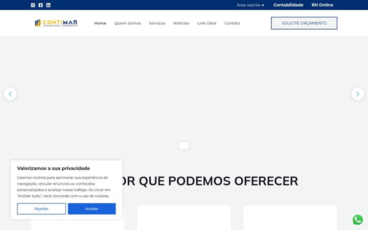 Snimka zaslona za contimarcontabilidade.com.br