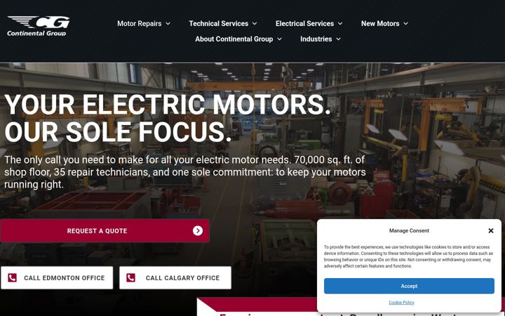 Screenshot of continental-electric.com