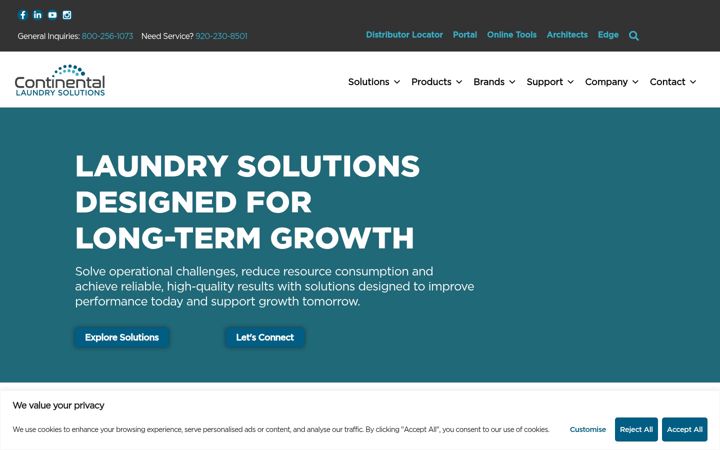 Screenshot of continental-laundry.com