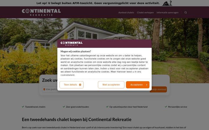Screenshot of continental-rekreatie.nl