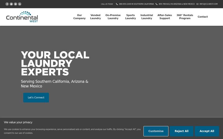 Screenshot of continental-west.com