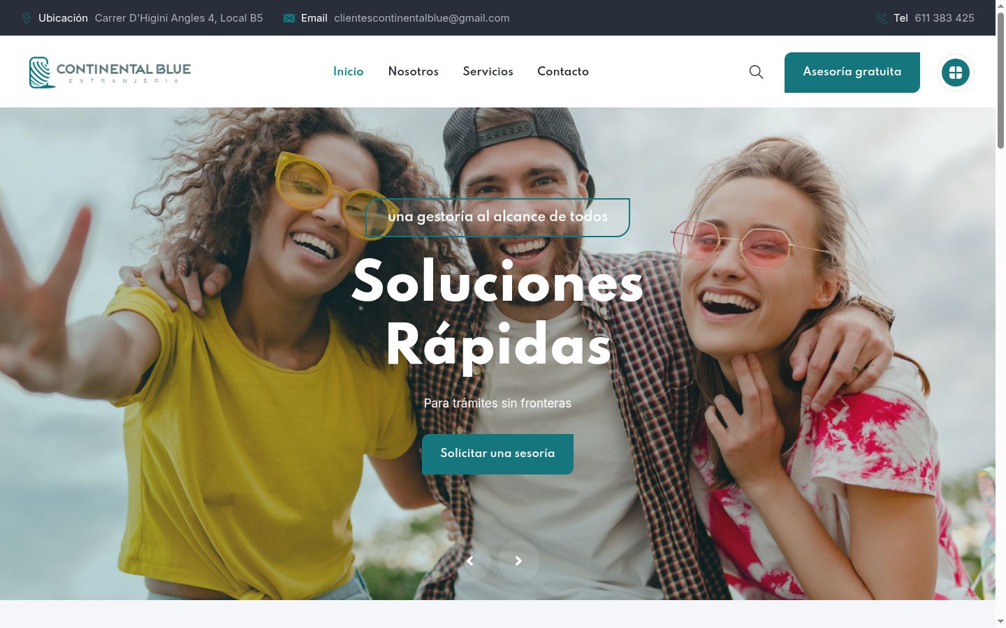 Captura de pantalla del banner de consentimiento mostrado antes de cualquier interacción