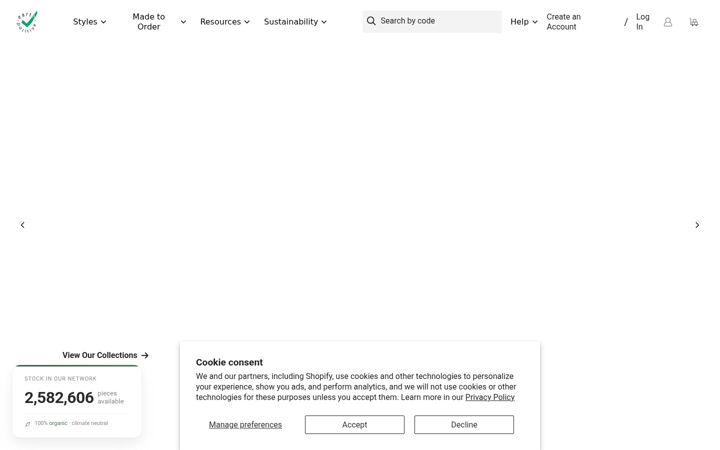Ekrānuzņēmums no continentalclothing.com
