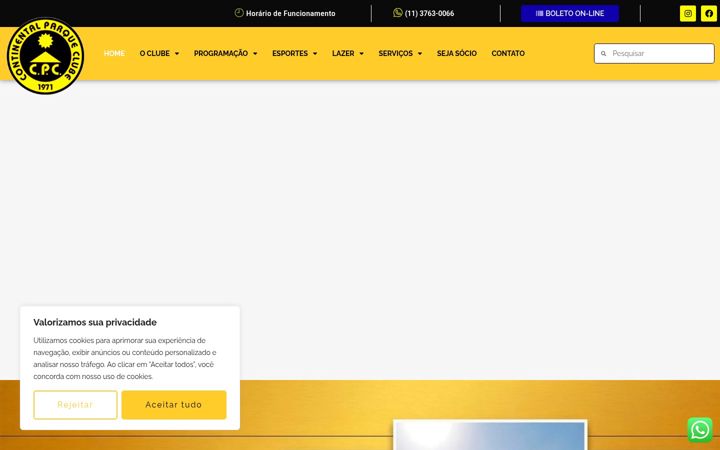 Snimka zaslona za continentalclube.com.br