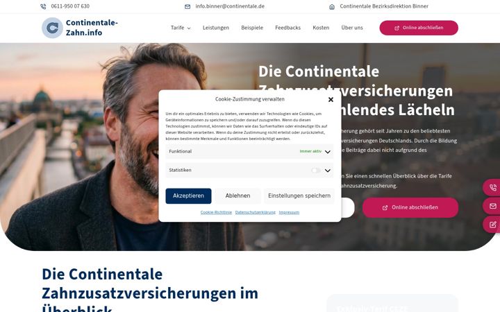 Screenshot of continentale-zahn.info
