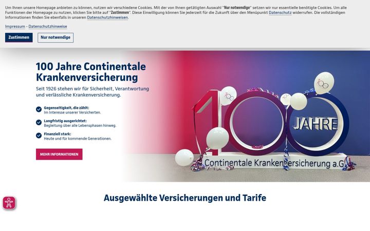 Screenshot of continentale.de