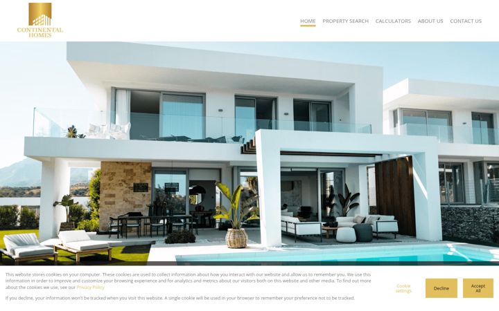 Snímek obrazovky continentalhomes.co.za