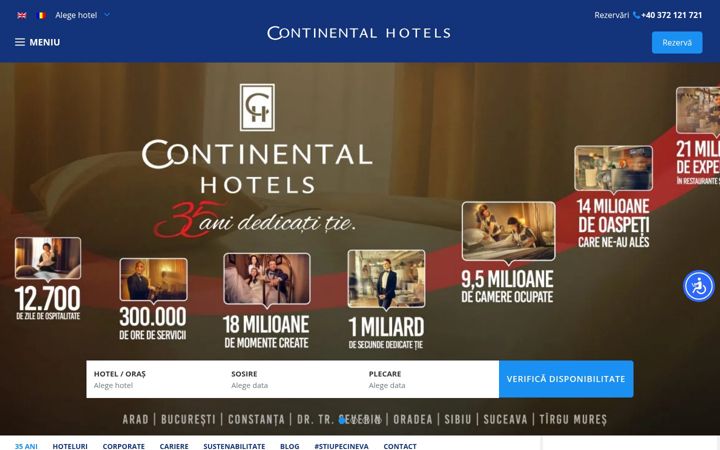 Screenshot of continentalhotels.ro