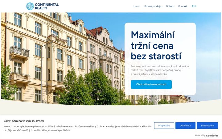 Screenshot van continentalrealty.cz