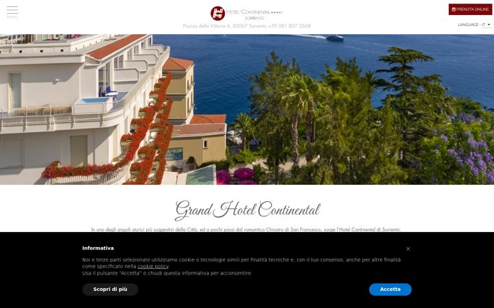 Screenshot of continentalsorrento.com