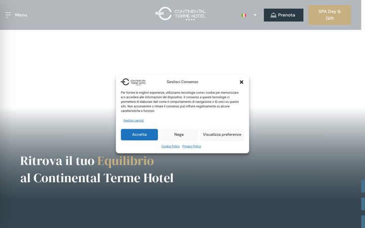 Snímek obrazovky continentaltermehotel.it
