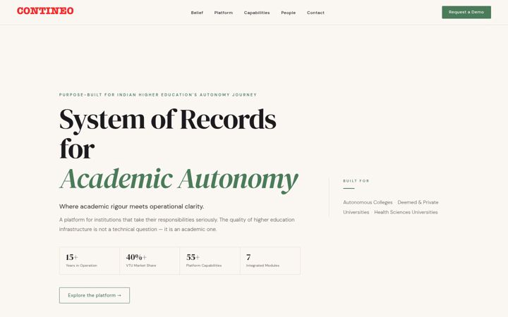 Screenshot of contineo.in