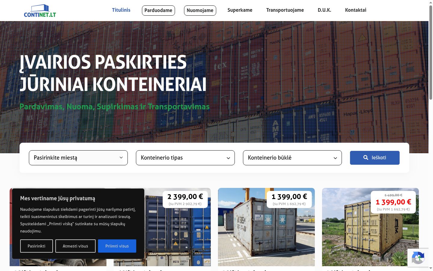 Screenshot del banner di consenso mostrato prima di qualsiasi interazione