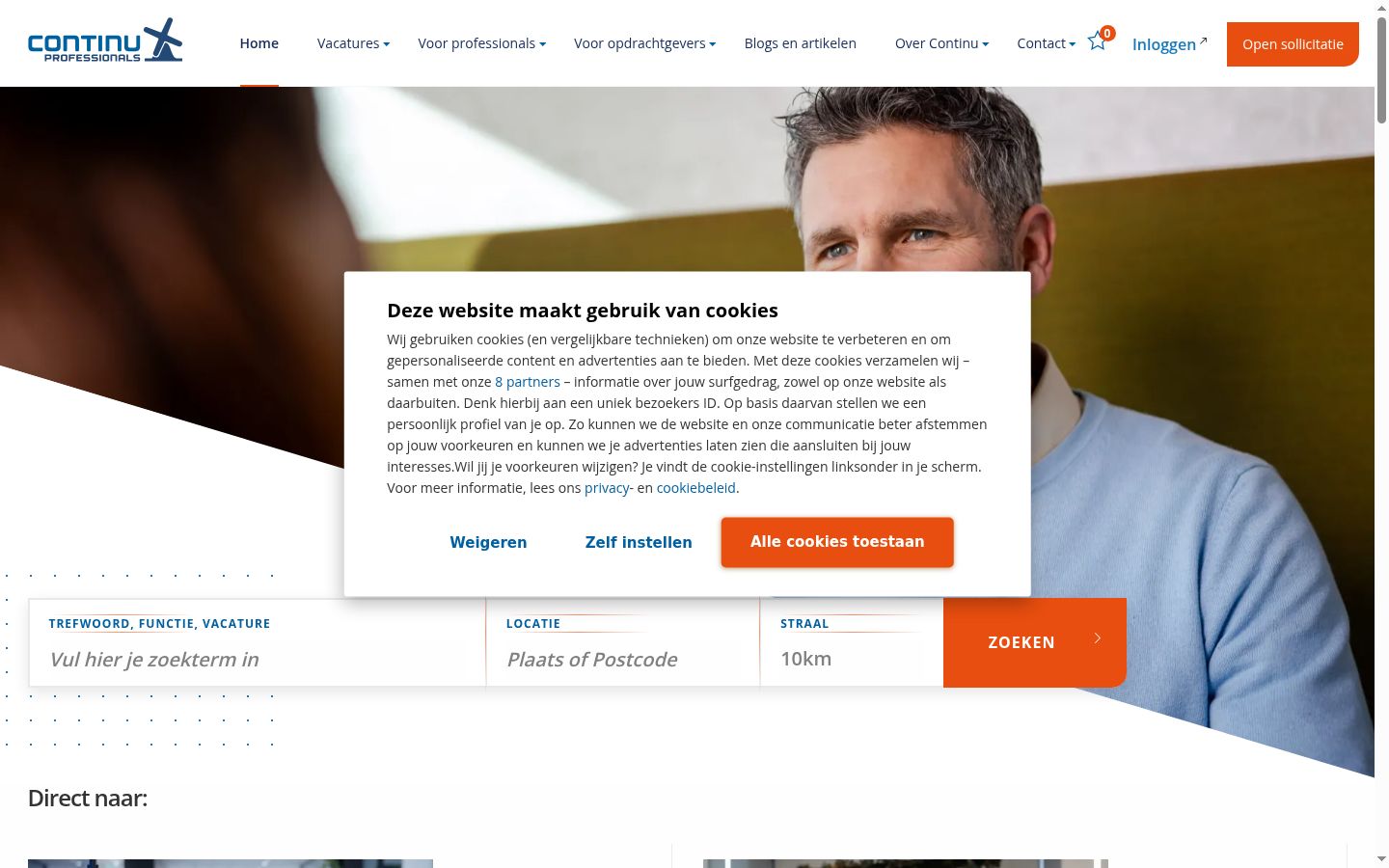 Screenshot del banner di consenso mostrato prima di qualsiasi interazione