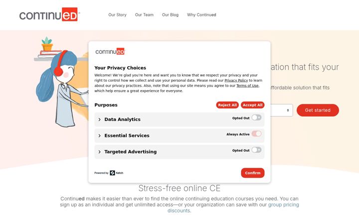 Screenshot of continued.com