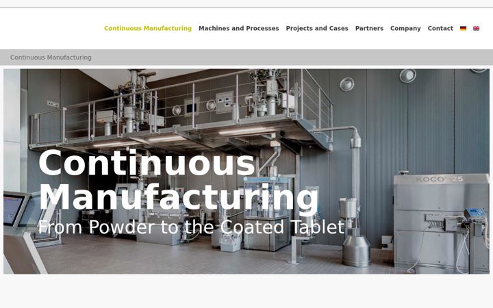 Screenshot of continuous-manufacturing.com