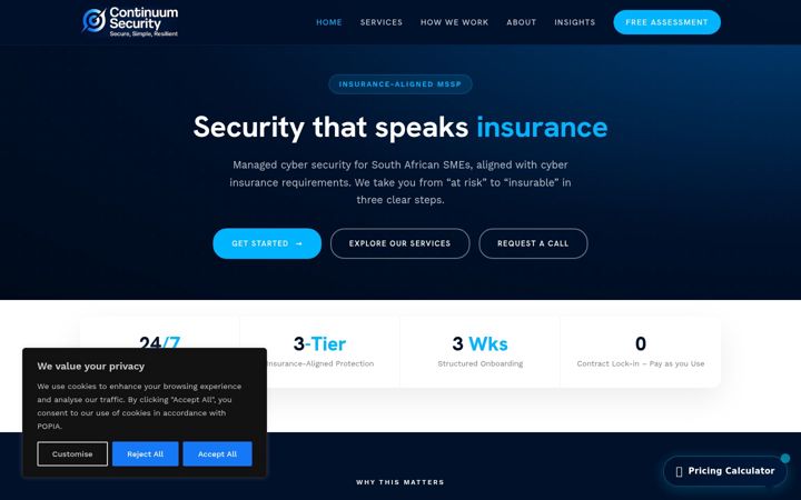 Screenshot of continuum-sec.com