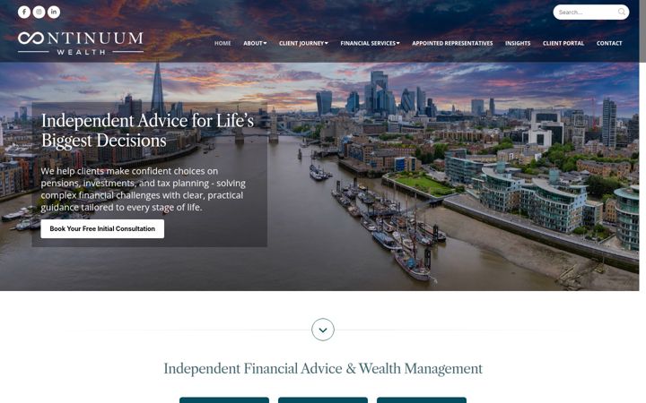 Screenshot of continuum-wealth.co.uk