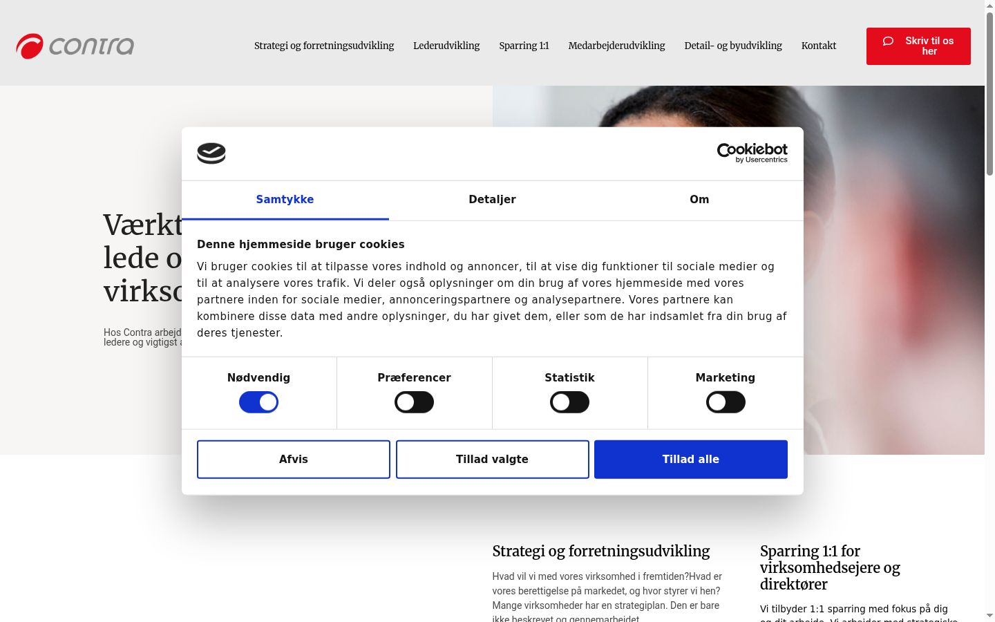 Screenshot des Einwilligungsbanners vor jeglicher Interaktion