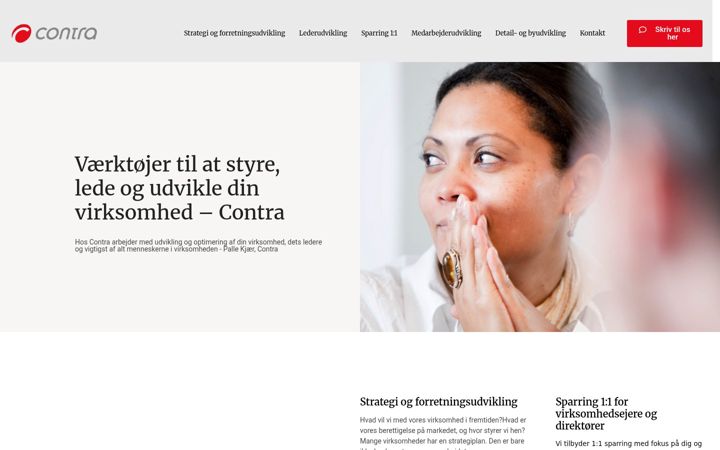 Screenshot of contra.dk