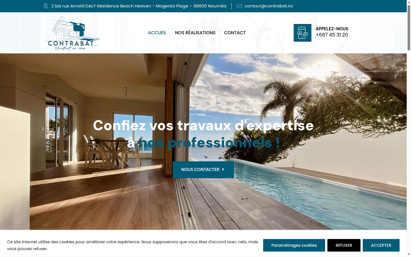 Capture d'écran de la bannière de consentement affichée avant toute interaction