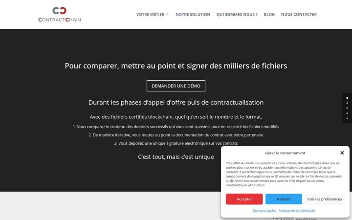 Екранна снимка на contractchain.io