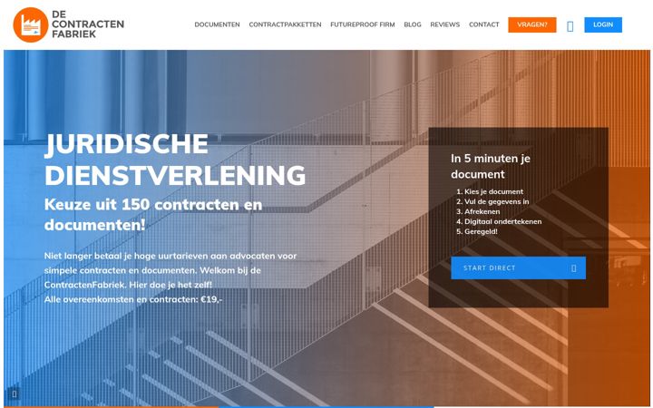 Screenshot of contractenfabriek.nl