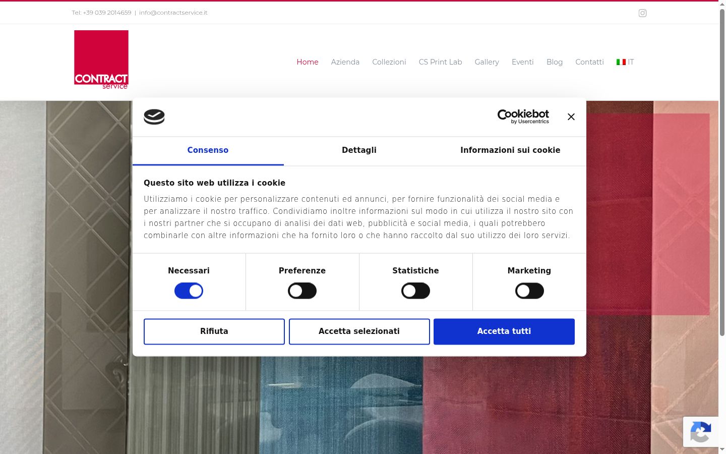 Captura de pantalla del banner de consentimiento mostrado antes de cualquier interacción