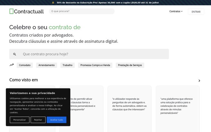 Screenshot of contractuall.com