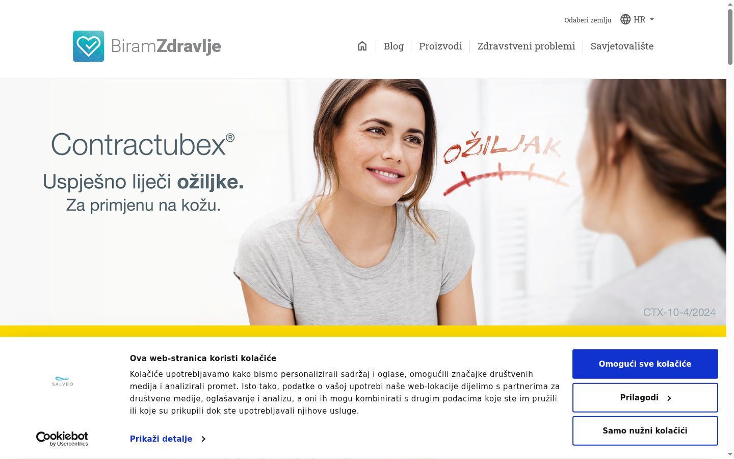 Sutikimo reklamjuostės, rodytos prieš bet kokią sąveiką, ekrano kopija