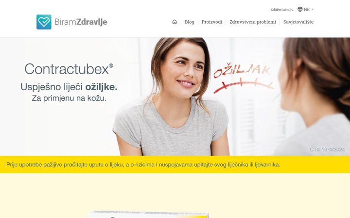 Screenshot van contractubex.hr