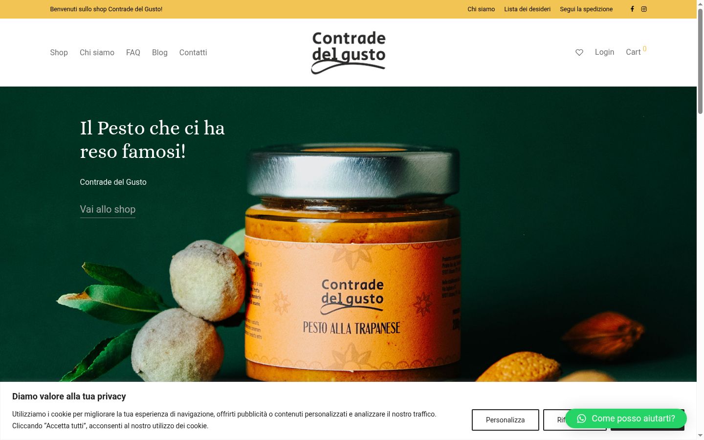 Captura de pantalla del banner de consentimiento mostrado antes de cualquier interacción