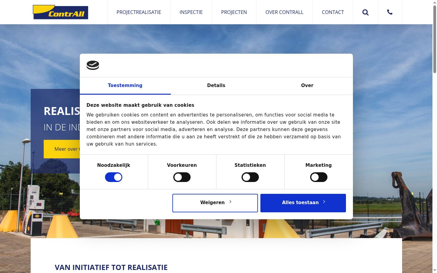 Skärmbild av samtyckesbannern som visades före någon interaktion