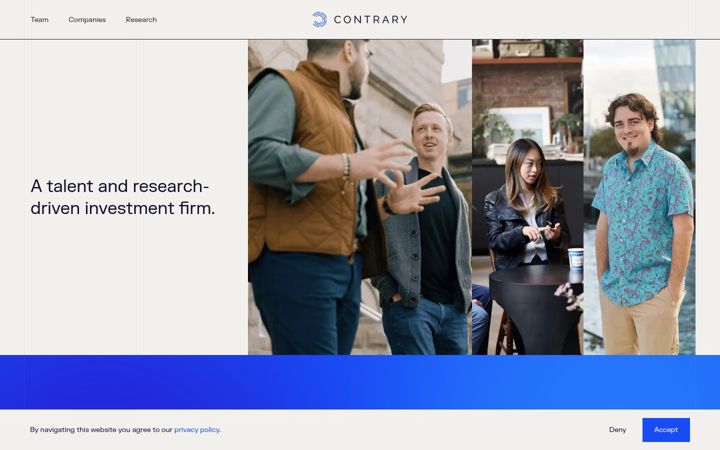 Screenshot of contrary.com