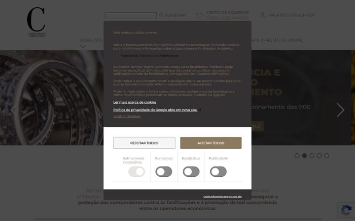 Screenshot di contrastaria.pt