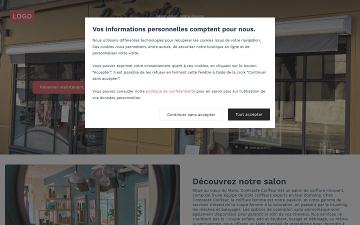 Screenshot of contraste-coiffeur.com