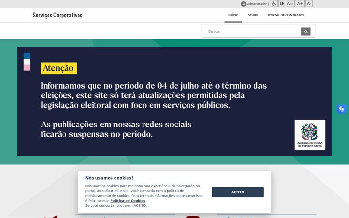 Snimka zaslona za contratacoescentralizadas.es.gov.br