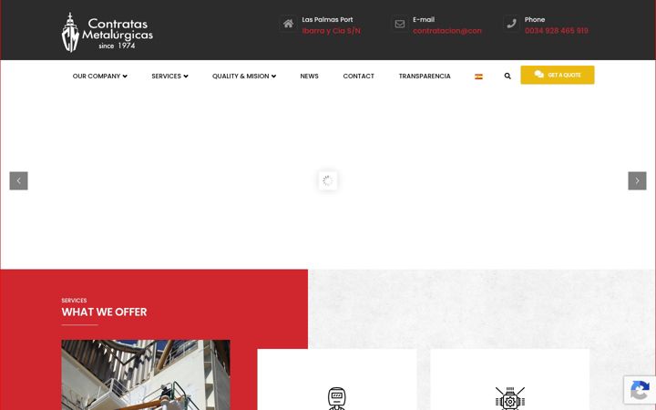 Screenshot of contratasmetalurgicas.com