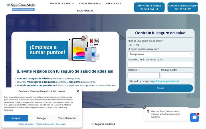 Screenshot of contratatusegurodesalud.com