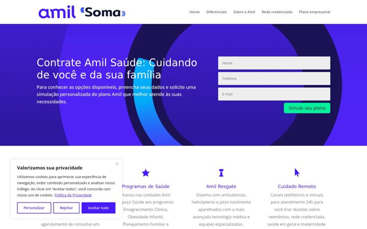 Snimka zaslona za contrateplanosoma.com.br