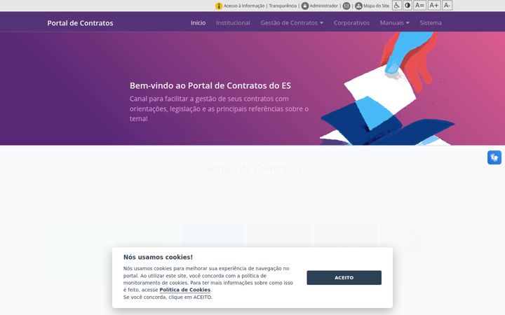 Snimka zaslona za contratos.es.gov.br