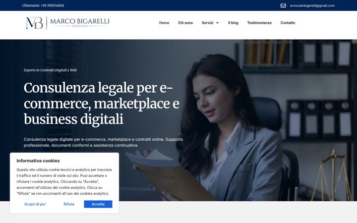 Kuvakaappaus sivustosta contrattidigitalionline.it