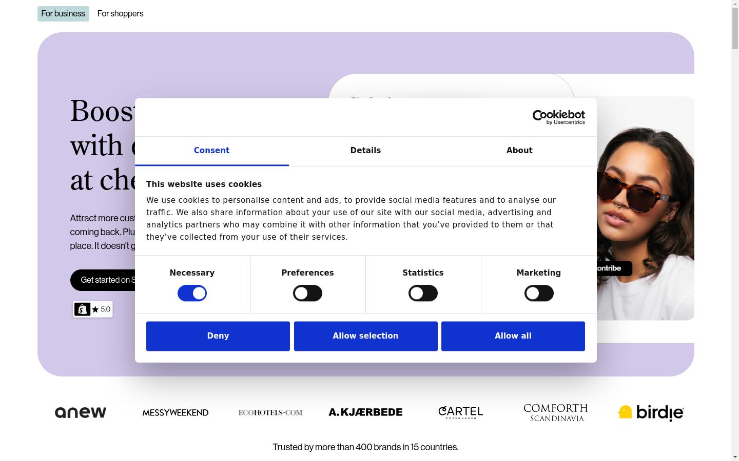 Screenshot of contribe.io