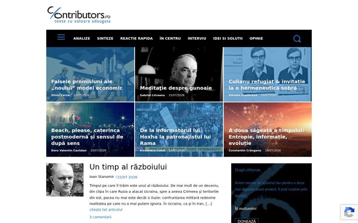 Screenshot of contributors.ro