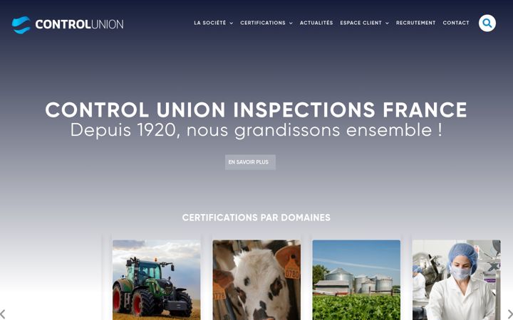 Snimka zaslona za control-union.fr