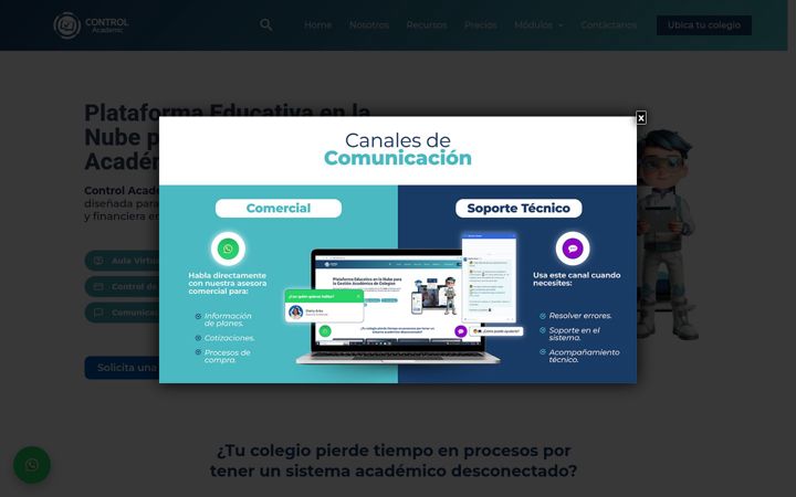 Screenshot von controlacademic.co