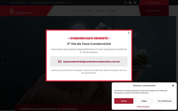 Screenshot of controlarcondominios.com.br