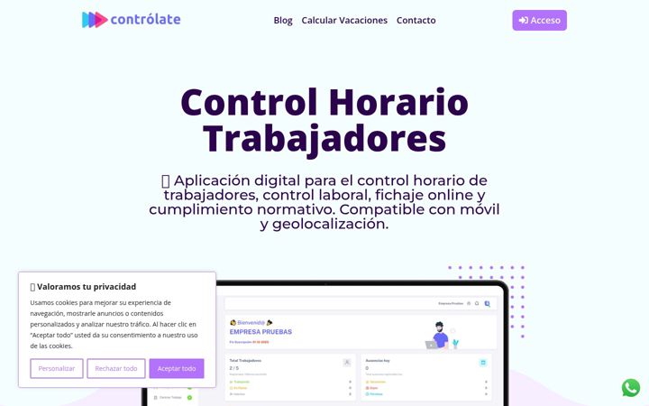 Screenshot of controlate.pro