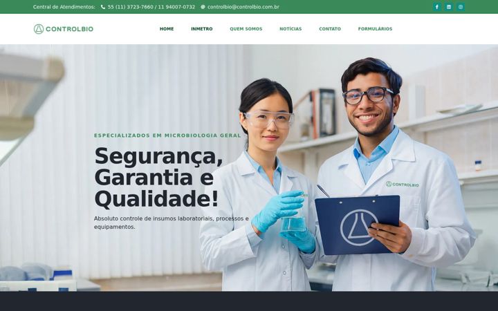 Screenshot of controlbio.com.br